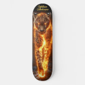 Fiery Glowing Cheetah Persoonlijk Skateboard (Voorkant)