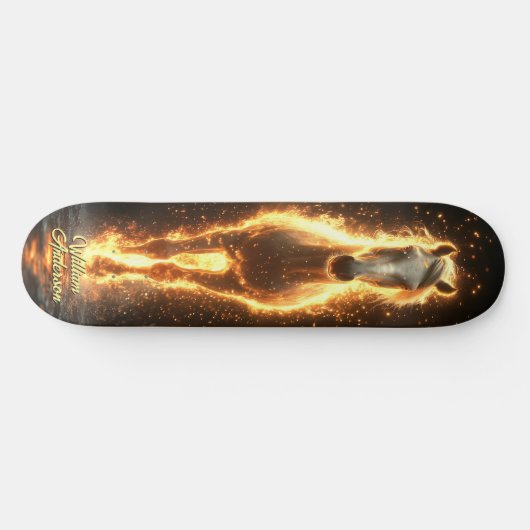 Fiery Glowing Horse Persoonlijk Skateboard (Horizontaal)