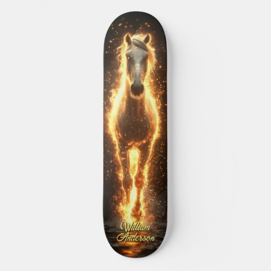 Fiery Glowing Horse Persoonlijk Skateboard (Voorkant)