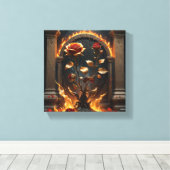 Fiery Golden Rozen Canvas - Gothic Fantasy. (Insitu (Houten vloer))