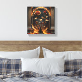 Fiery Golden Rozen Canvas - Gothic Fantasy. (Insitu (Slaapkamer))