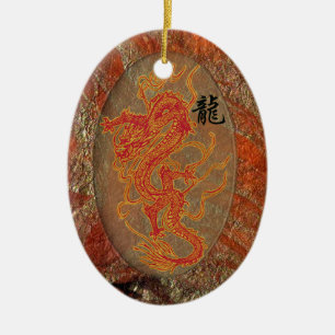 Fiery Good Luck Dragon Ornament