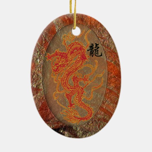 Fiery Good Luck Dragon Ornament (Achterkant)