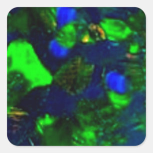 Fiery Green-Black Opal Giften van Sharles Vierkante Sticker