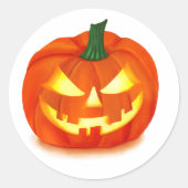Fiery Grin Halloween Jack-O-Lantern Ronde Sticker (Voorkant)