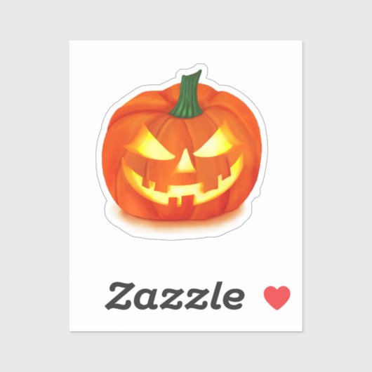Fiery Grin Halloween Jack-O-Lantern Sticker (Vel)