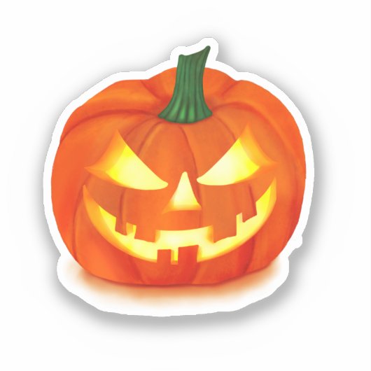 Fiery Grin Halloween Jack-O-Lantern Sticker (Voorkant)