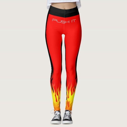 Fiery Gym Aerobe Fitness Yoga Workout Leggings (Voorkant)