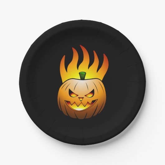 Fiery Halloween Pumpkin Paper Bord (Voorkant)