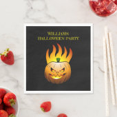 Fiery Halloween Pumpkin Paper Napkin Servet (Insitu)