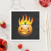 Fiery Halloween Pumpkin Paper Napkin Servet (Insitu)