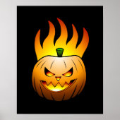Fiery Halloween Pumpkin Poster (Voorkant)