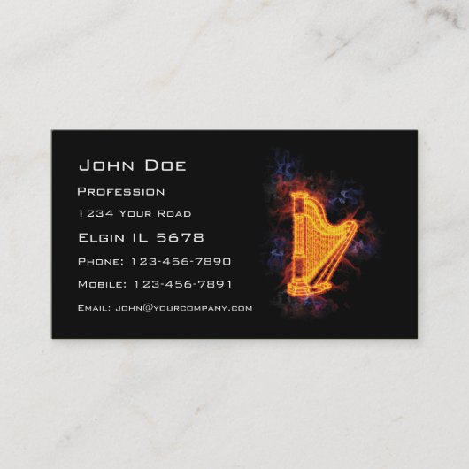 Fiery Harp Visitekaartje (Voorkant)