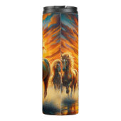 Fiery Horses Water Run Sunset Thermosbeker (Achterkant)