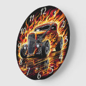 Fiery Hot Rod Automotive Grote Klok (Hoek)