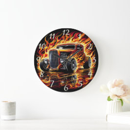 Fiery Hot Rod Automotive Grote Klok