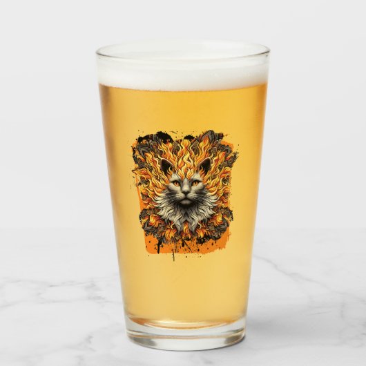 Fiery Inferno Cat Glas (Voorkant gevuld)