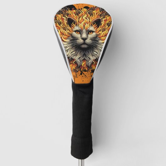 Fiery Inferno Cat Golfheadcover (Voorkant)