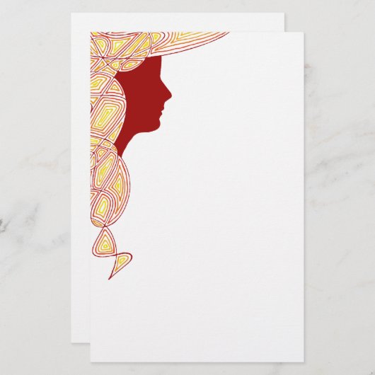 Fiery Lady Briefpapier (Voorkant / Achterkant)