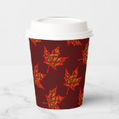 Fiery Leaf Paper Cup Papieren Bekers (Links)