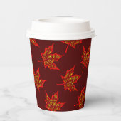 Fiery Leaf Paper Cup Papieren Bekers (Achterkant)