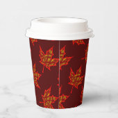 Fiery Leaf Paper Cup Papieren Bekers (Rechts)