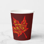 Fiery Leaf Paper Cup Papieren Bekers (Achterkant)