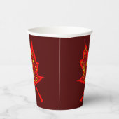 Fiery Leaf Paper Cup Papieren Bekers (Rechts)