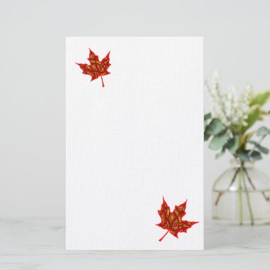Fiery Leaves Briefpapier (Staand voorkant)