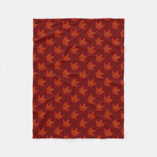 Fiery Leaves Fleece Deken