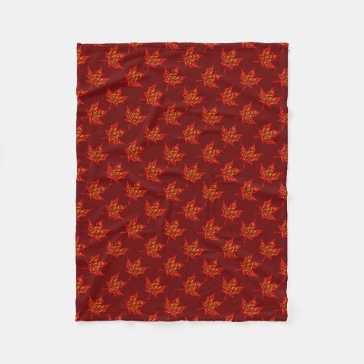 Fiery Leaves Fleece Deken (Voorkant)
