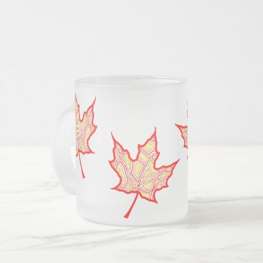 Fiery Leaves Matglas Koffiemok (Voorkant links)