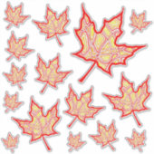 Fiery Leaves Sticker (Voorkant)