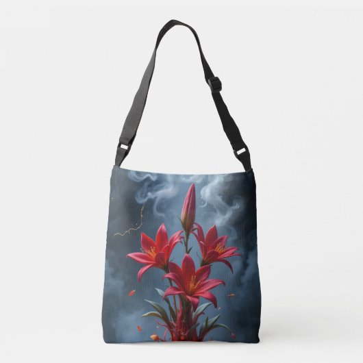 Fiery Lily Fantasy Crossbody Tas (Achterkant)