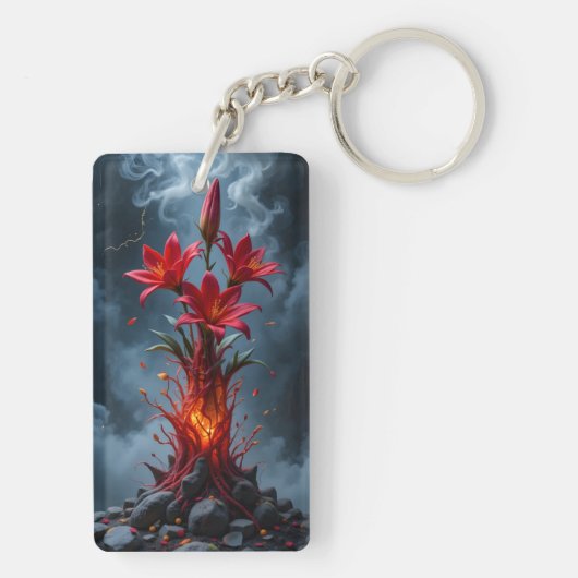 Fiery Lily Fantasy Sleutelhanger (achterkant)