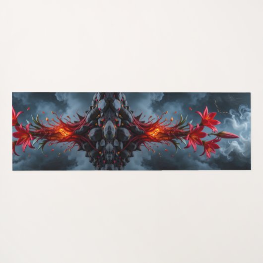 Fiery Lily Fantasy Yogamat (Achterkant (horizontaal))