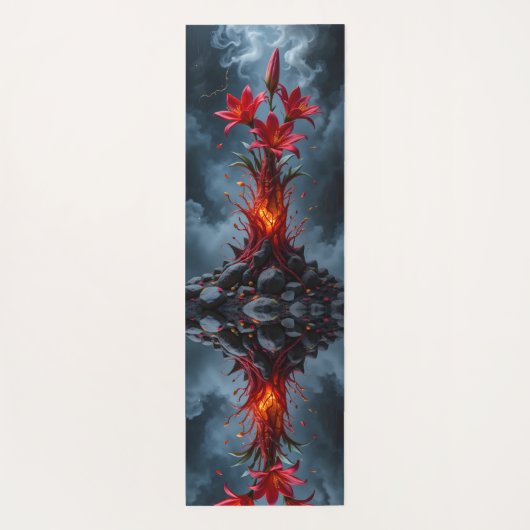 Fiery Lily Fantasy Yogamat (Achterkant)