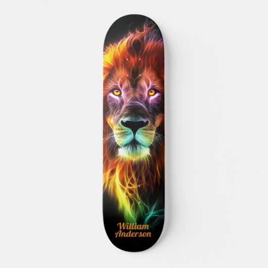 Fiery Lion Glowing Cool Style Persoonlijk Skateboard (Voorkant)