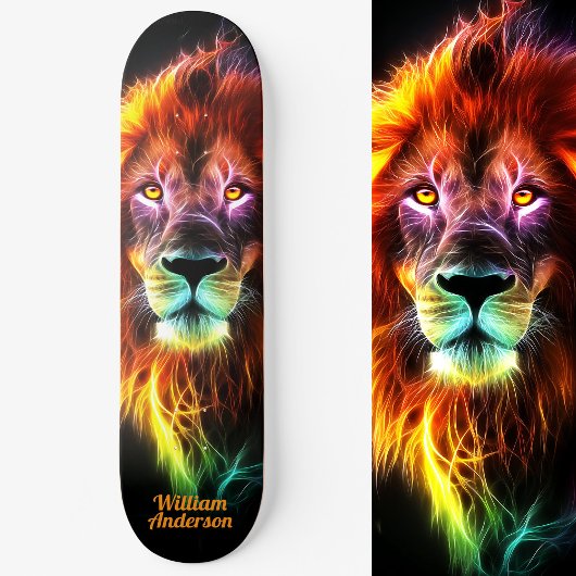 Fiery Lion Glowing Cool Style Persoonlijk Skateboard