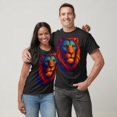 fiery lion head realistic t cshrt men powrful bold t-shirt (Unisex)