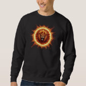 Fiery Lion Hoodie, Fierce Fire Graphic Sweatshirt (Voorkant)