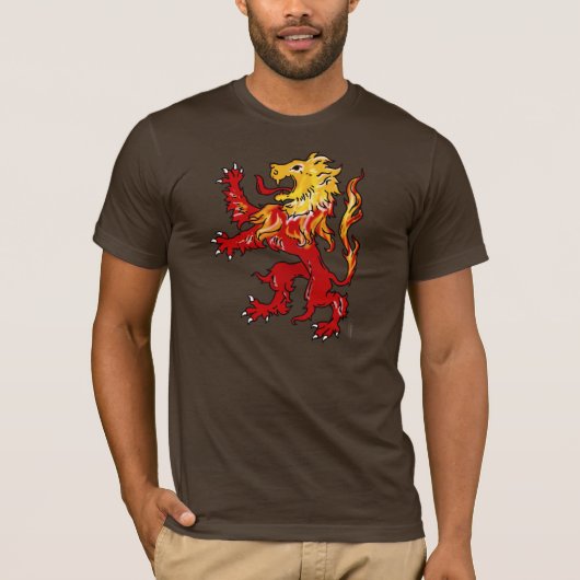 Fiery Lion Rampant shirt (donker) (Voorkant)