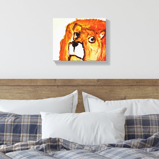 Fiery Lion Stretched Canvas Afdrukken (Insitu (Slaapkamer))