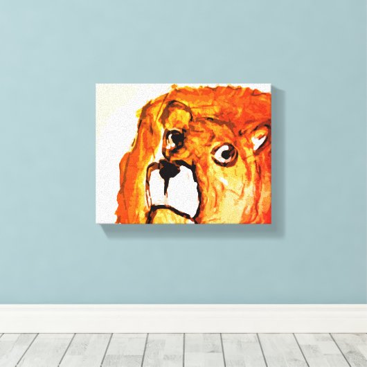 Fiery Lion Stretched Canvas Afdrukken (Insitu (Houten vloer))