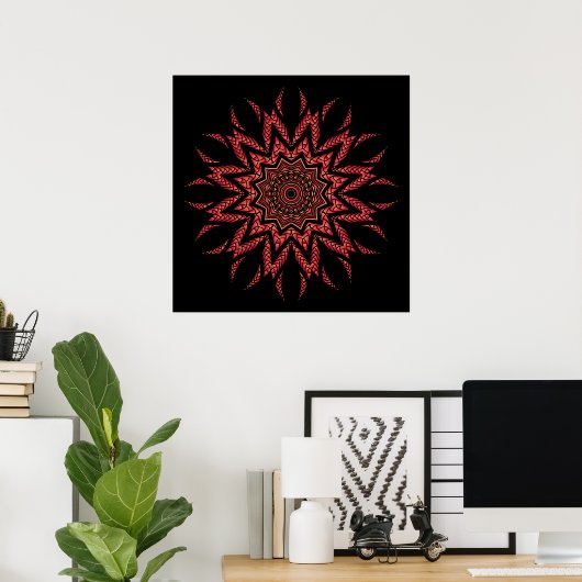 Fiery Mandala Poster (Thuiskantoor)