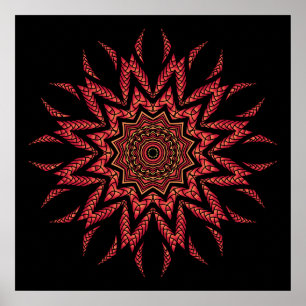 Fiery Mandala Poster