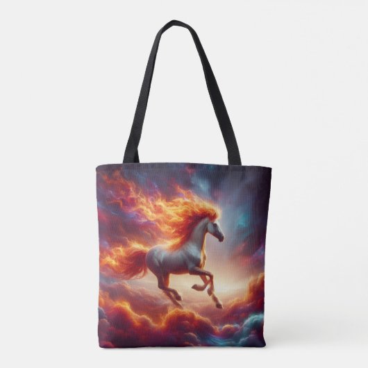 Fiery Mane Horse Tote Bag (Achterkant)