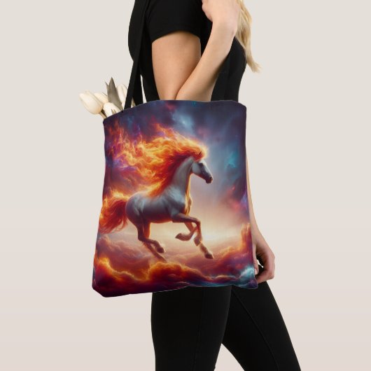 Fiery Mane Horse Tote Bag (Dichtbij)