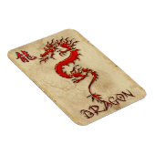 Fiery Metal-look Tribal Dragon 3 Asian Art Magnet Magneet (Rechterzijde)