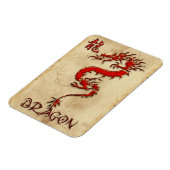 Fiery Metal-look Tribal Dragon 3 Asian Art Magnet Magneet (Linkerzijde)
